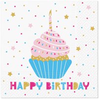 Napkins 33x33 cm - Birthday Muffin