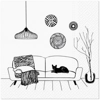 Napkins 33x33 cm - Morning with cat