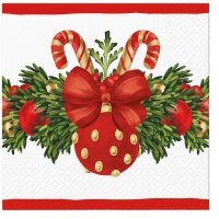 Napkins 33x33 cm - Red Christmas Bauble