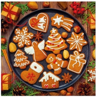 Servetten 33x33 cm - Gingerbread icing decorated 