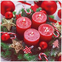 Serviettes 33x33 cm - Burning red Christmas