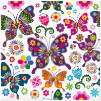 Serviettes 33x33 cm - Colorful Butterflies