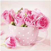 Tovaglioli 33x33 cm - Roses in a Cup