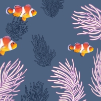 餐巾33x33厘米 - Clown fishes