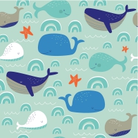 餐巾33x33厘米 - Whales