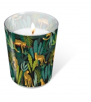 glass candle - Leopards
