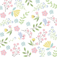 Serviettes 33x33 cm - Moments Pastel florals