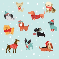 Serviettes 33x33 cm - Merry Dogs