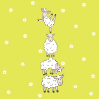 餐巾33x33厘米 - Hoppy lambs