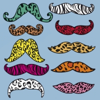 餐巾33x33厘米 - Wild moustaches