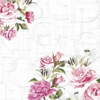 Napkins 33x33 cm - Rose letters