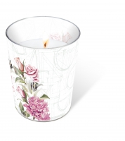 bougie en verre - Candle Glass Rose letters