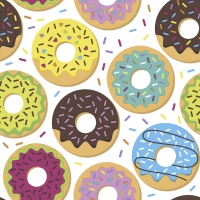 Servietten 33x33 cm - Colorful donuts