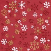 Servietten 24x24 cm - Traditional snow red