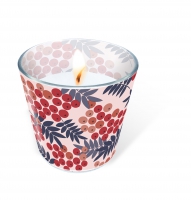 vela de vidrio - Candle Glass Rowan berries