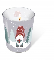 glazen kaars - Candle Glass Tomte in forest