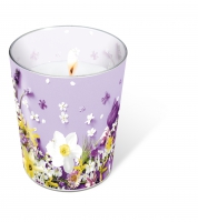 candela di vetro - Candle Glass Soft spring lilacs