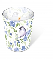bougie en verre - Candle Glass Flower poem