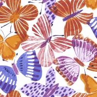Serviettes 33x33 cm - Colorful butterflies
