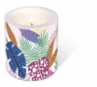 sierkaars - Decorated Candle Wild leaves
