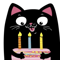 打孔餐巾纸 - Silhouettes Party Cat