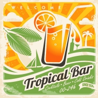 Салфетки 24х24 см - Tropical bar