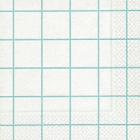 Serviettes 33x33 cm - Home square white/aqua
