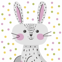 Serviettes 33x33 cm - Happy Bunny