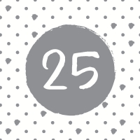 Serviettes 33x33 cm - 25th Birthday