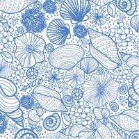 Napkins 33x33 cm - Seashell Pattern