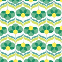 餐巾33x33厘米 - Geo Flowers Green