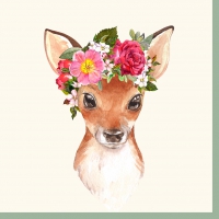 Napkins 33x33 cm - Floral Deer