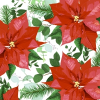 Салфетки 33x33 см - Floral Christmas