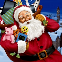Napkins 33x33 cm - Santa with toys