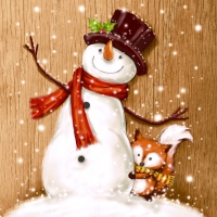 Serviettes 33x33 cm - Cheery snowman