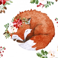 Servietten 33x33 cm - Floral fox