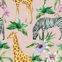Napkins 33x33 cm - Zebras & Girafes