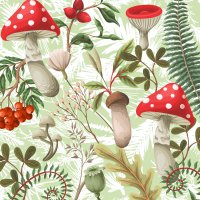 Servietten 33x33 cm - Forest Fungi