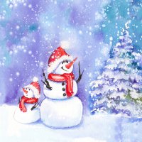 Servietten 33x33 cm - Frosty friends