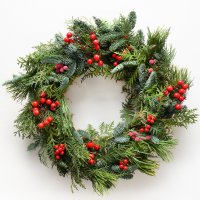 Serviettes 33x33 cm - Merry berry wreath