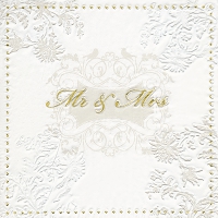 Servilletas 33x33 cm - Moments Mr. & Mrs. gold