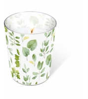 glass candle - Glaskerze Fresh leaves