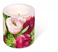 vela decorativa - Decorated Candle A wealth of flowers