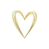 Serwetki 25x25 cm - Pure Heart gold Napkin 25x25