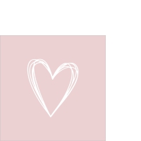 Serviettes 25x25 cm - Pure Heart Rosé Napkin 25x25