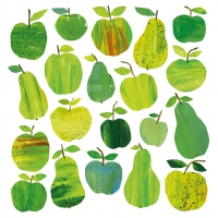 Servietten 25x25 cm - Apple & Pear Collage Napkin 25x25