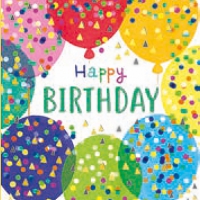 Serviettes 25x25 cm - Balloon & Birthday Napkin 25x25