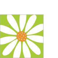 Napkins 25x25 cm - Happy Flower green