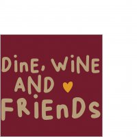 Serviettes 25x25 cm - Wine, Dine, Friends