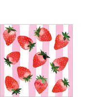 Napkins 25x25 cm - Strawberry & Stripes